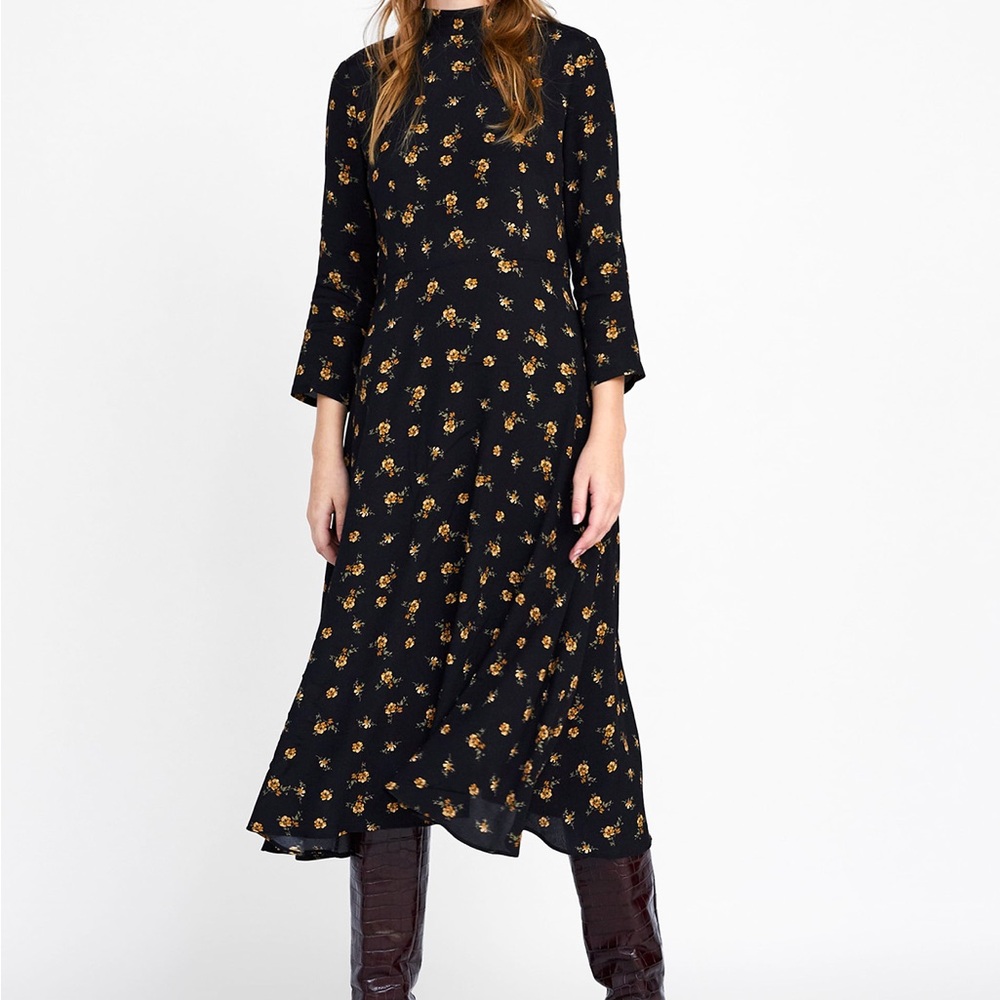 Floral Black Dress